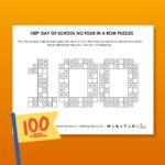 100 days of school no four in a row logic puzzle.