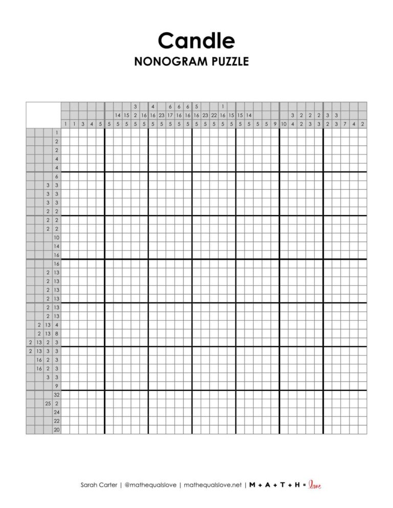 Candle Nonogram Puzzle | Math = Love
