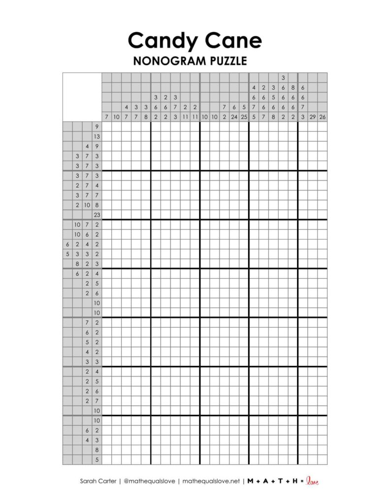 candy cane nonogram puzzle screenshot. 