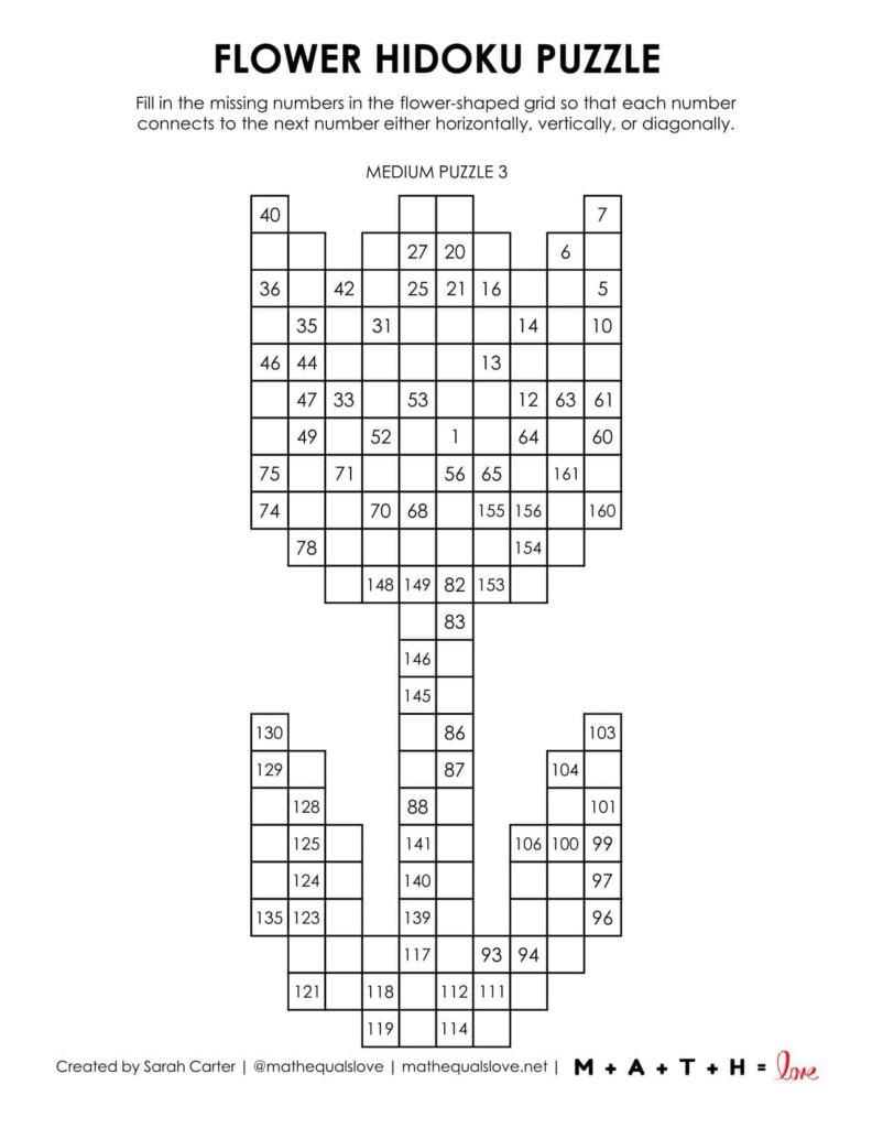 flower hidoku puzzle screenshot.