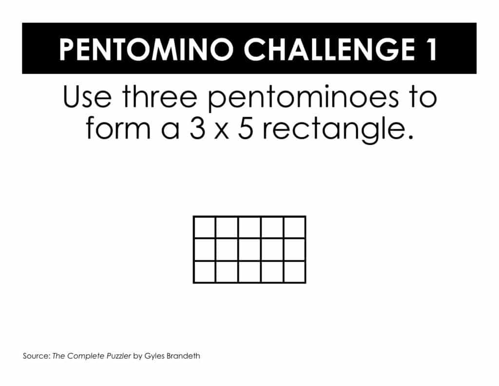pentominoes rectangle 3x5 puzzle. 