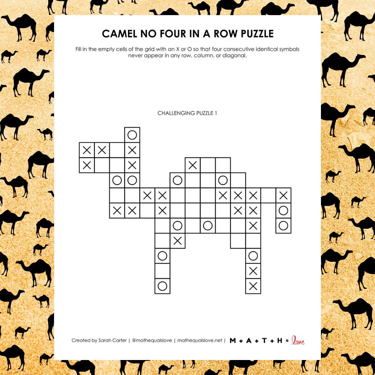 camel no four in a row logic puzzle pdf.