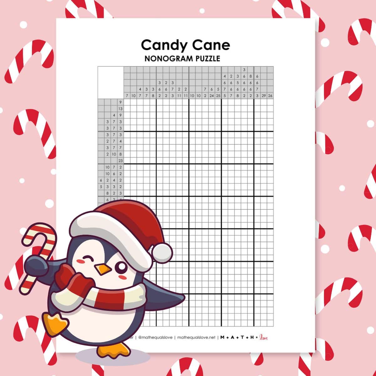 candy cane nonogram puzzle.