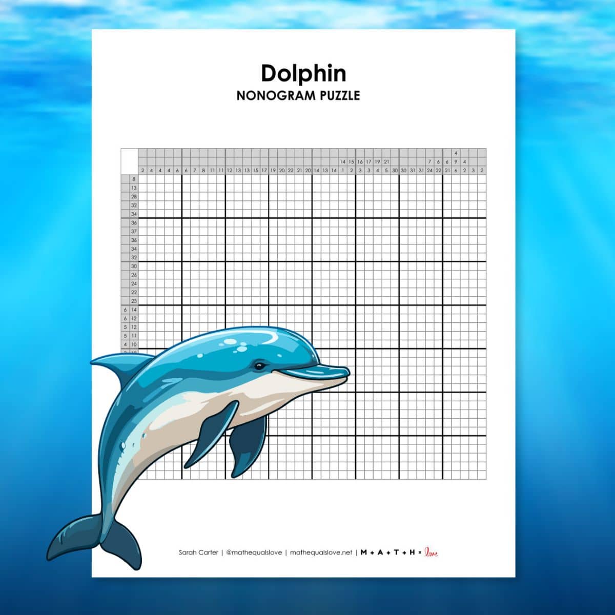 dolphin nonogram puzzle printable pdf.