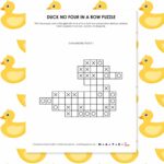duck no four in a row logic puzzle printable.