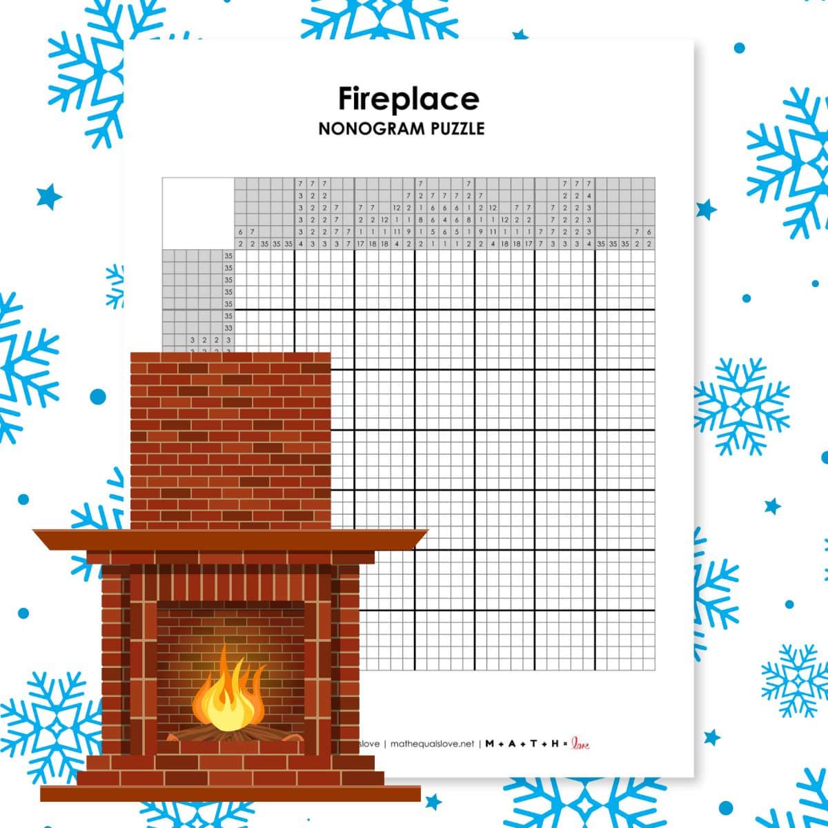 fireplace winter nonogram logic puzzle.