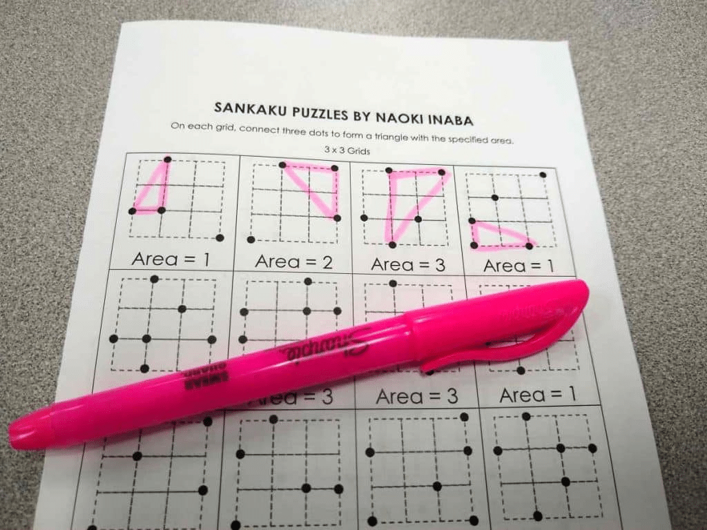 sankaku area of a triangle puzzles. 