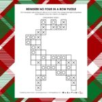 Reindeer No Four in a Row Logic PUzzle for Christmas.