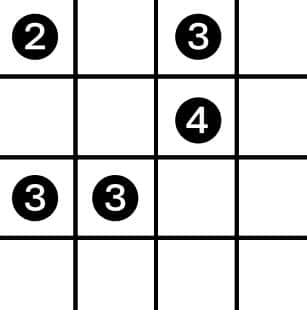 shikaku puzzle close-up. 