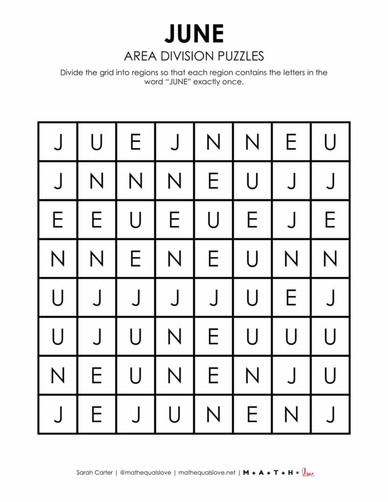 june logic puzzle free printable pdf.