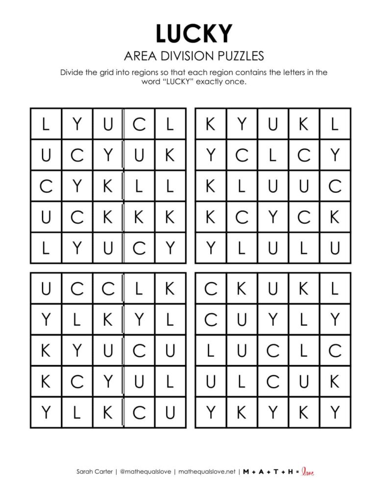 lucky logic puzzle for st patrick's day