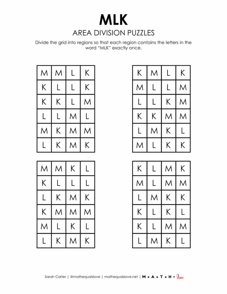 mlk day logic puzzle. 