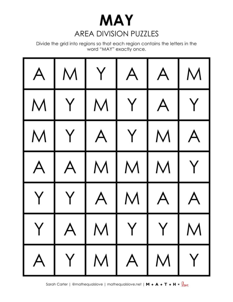 may area division logic puzzle.