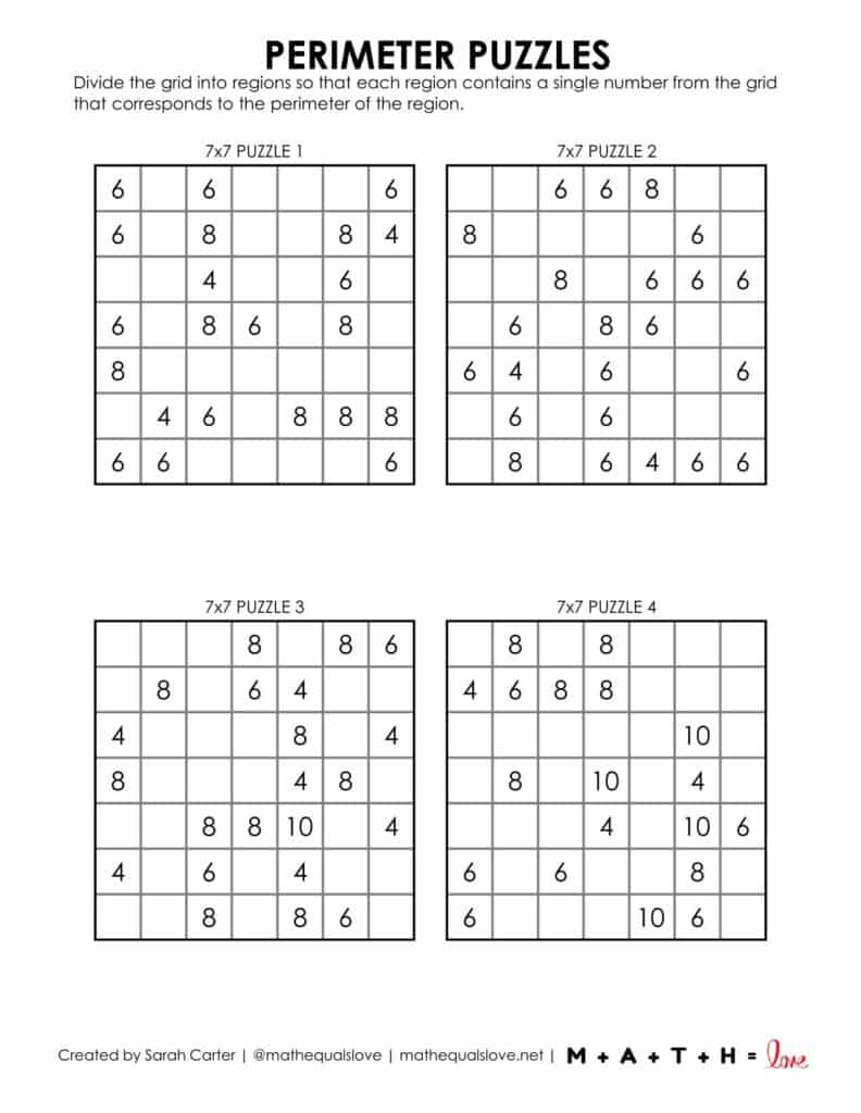 Perimeter Knossos Logic Puzzles Page 3. 
