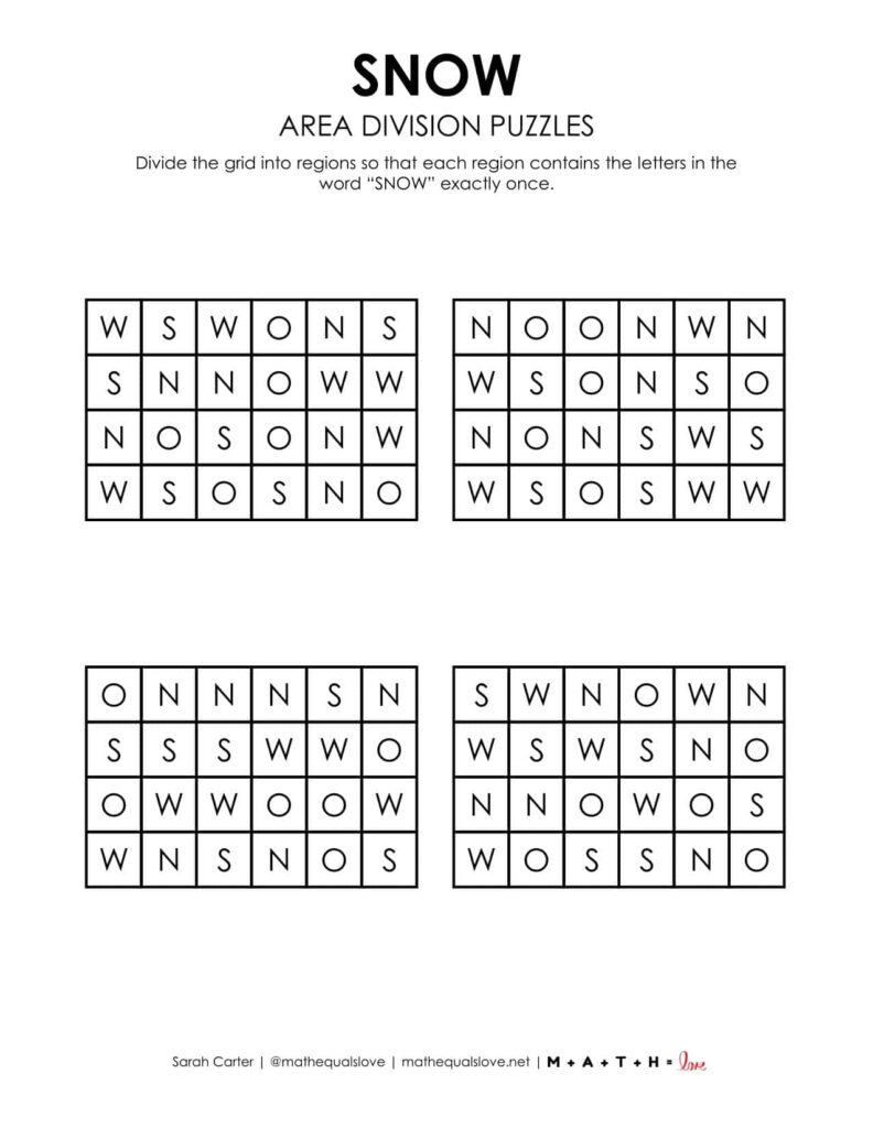 snow logic puzzle for winter.