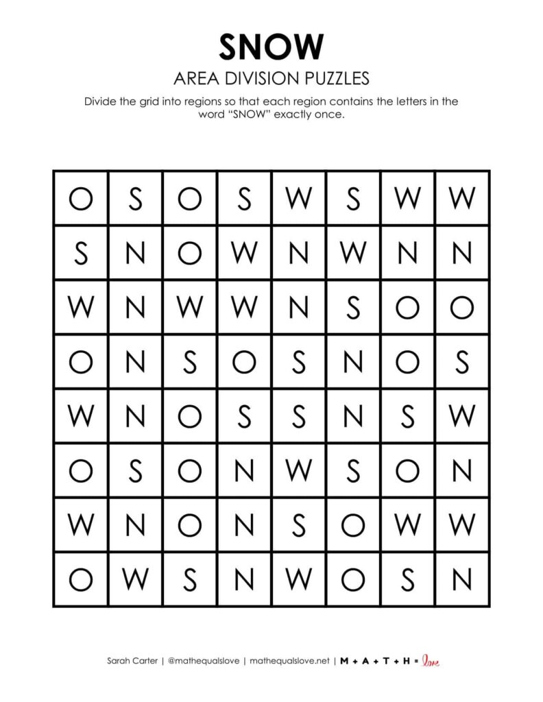 snow logic puzzle for winter.