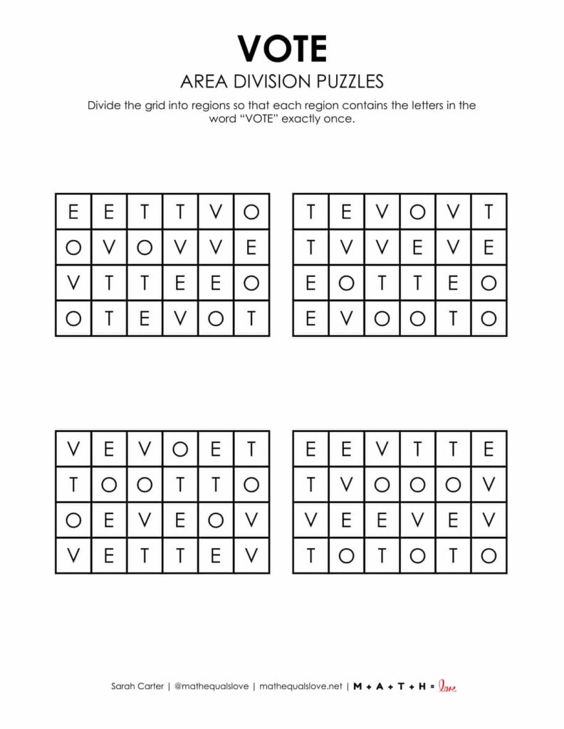 election day logic puzzle free printable. 
