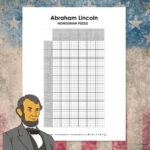 Abraham Lincoln Nonogram Puzzle for Presidents' Day.