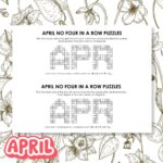 april no four in a row logic puzzles.