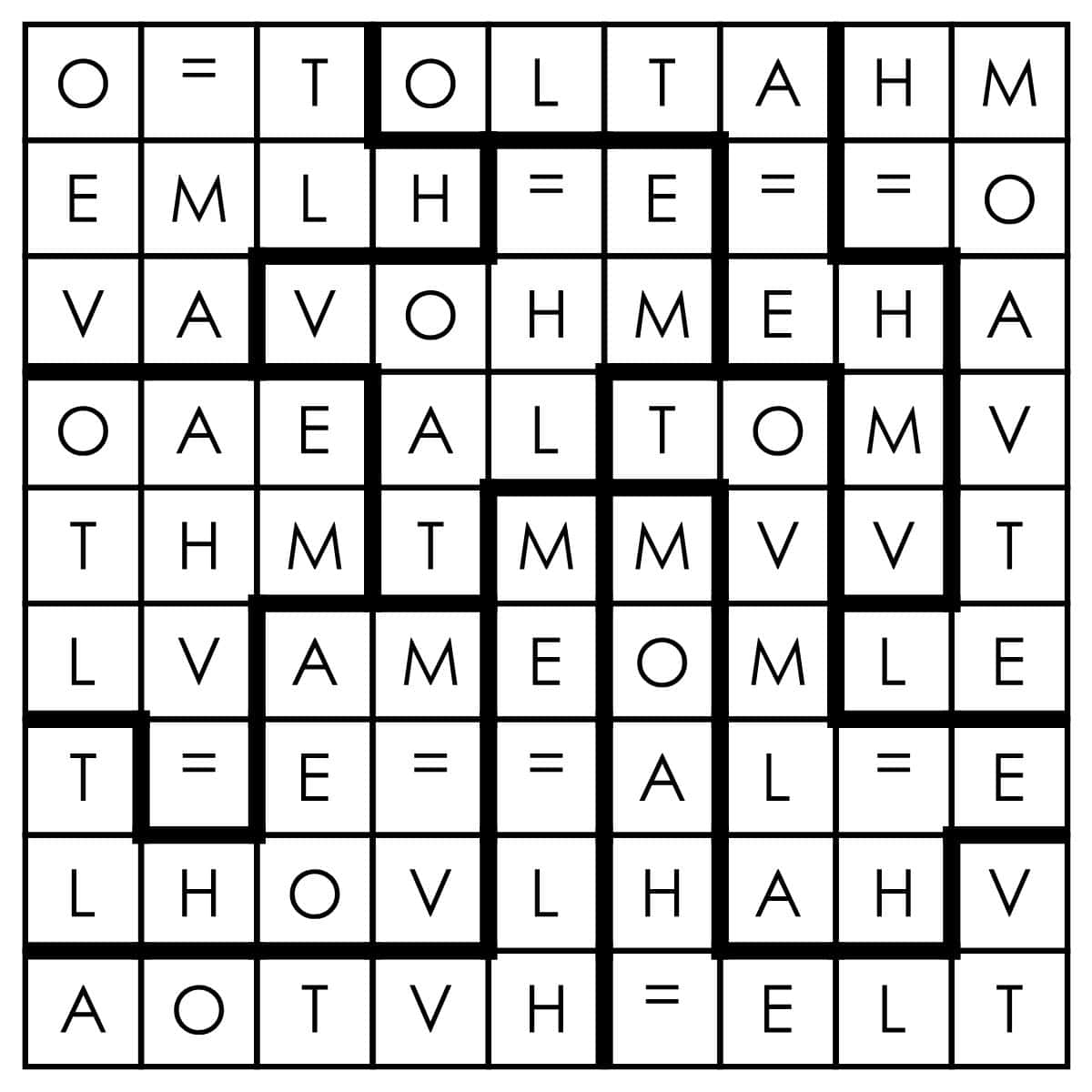 Solution to Area Division Logic Puzzle Sample. 