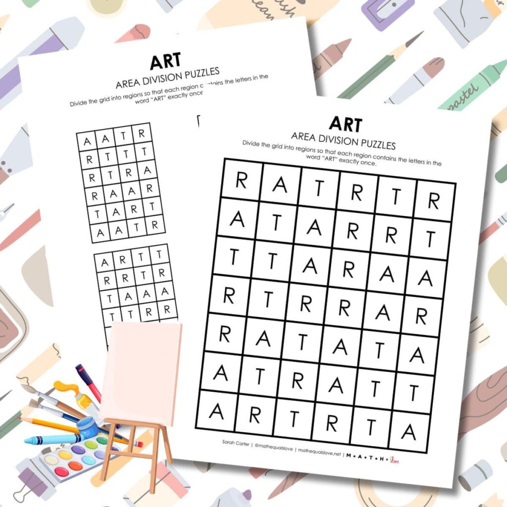 art logic puzzle for first day of school. 