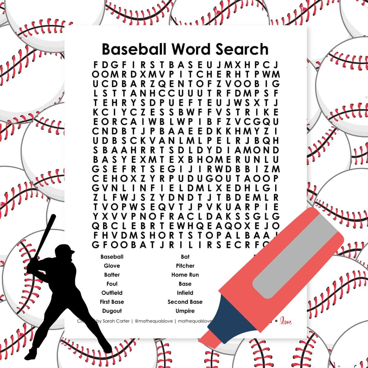 baseball word search puzzle free printable pdf.