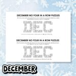 december no four in a row logic puzzles.