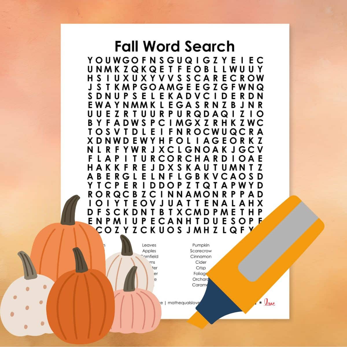 fall word search puzzle free printable pdf for autumn.