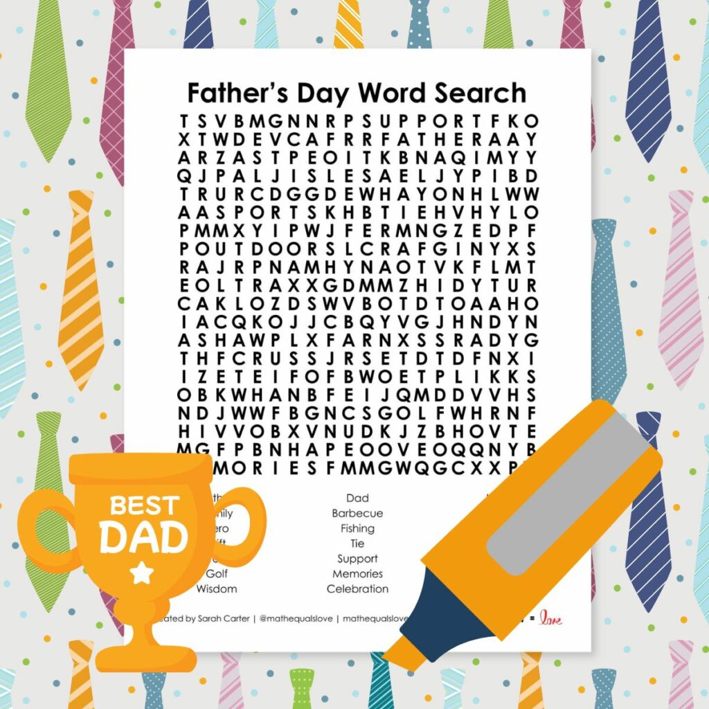 father's day word search puzzle free printable pdf.