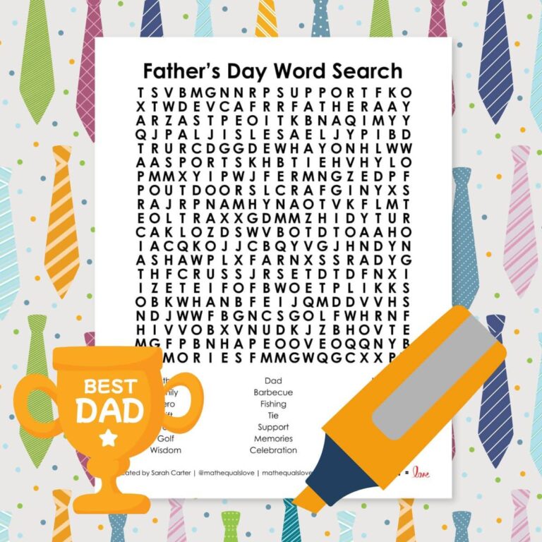 father's day word search puzzle free printable pdf.