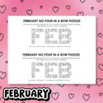 february no four in a row logic puzzles.