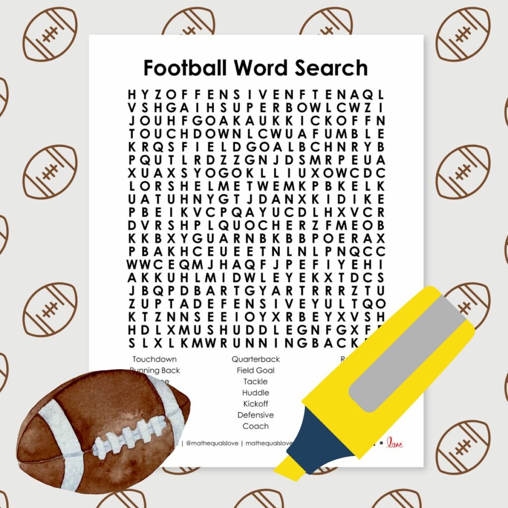 football word search puzzle free printable pdf.