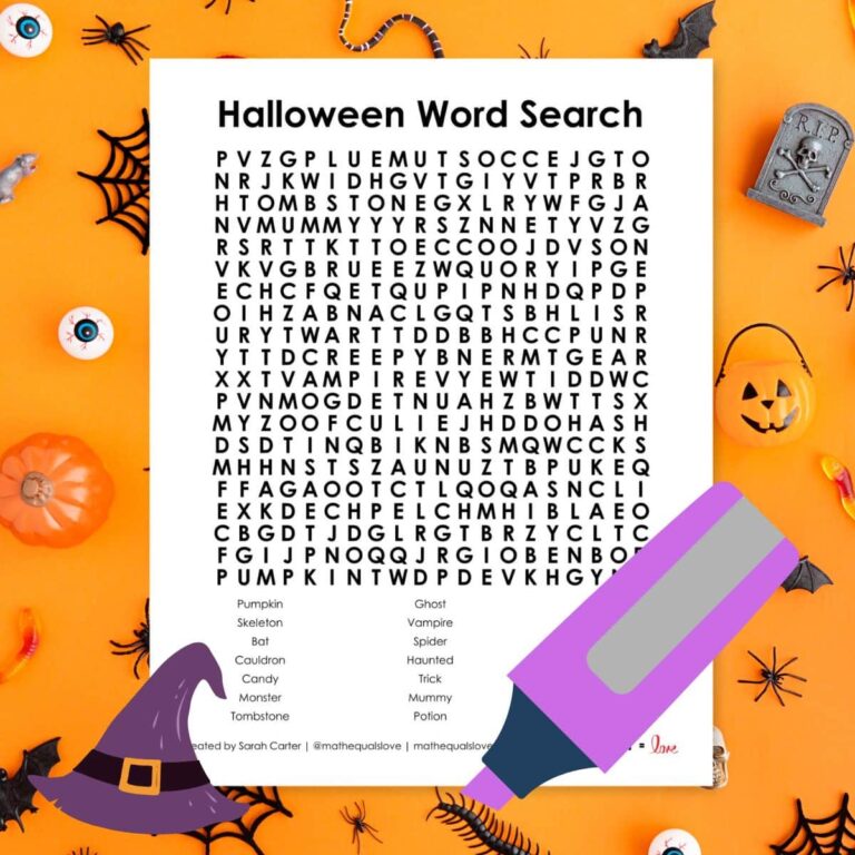 halloween word search printable - free pdf.