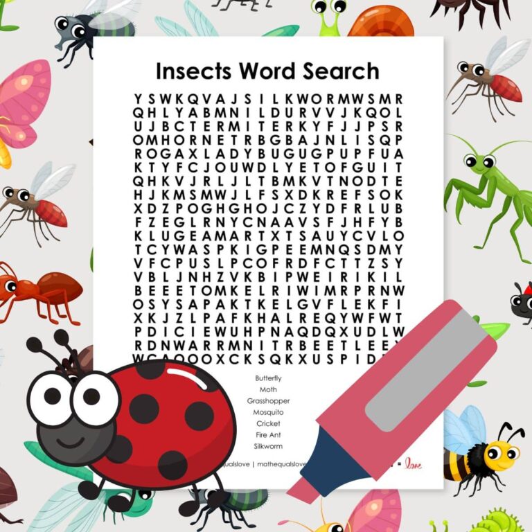 insects word search puzzle free pdf printable.