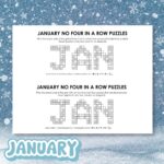 january no four in a row logic puzzles.