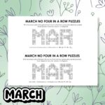 march no four in a row logic puzzles free printable pdf.