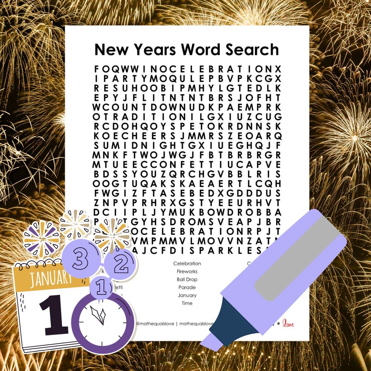 new years free printable word search puzzle pdf.