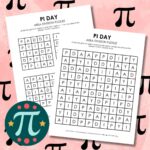 pi day area division logic puzzle free printable pdf.