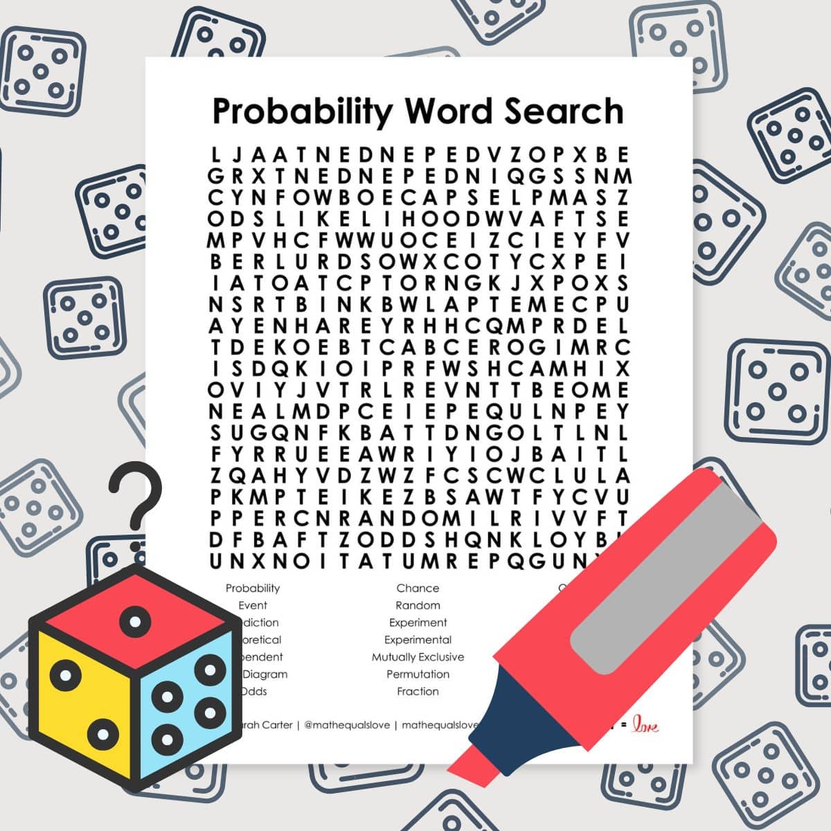 probability word search free printable puzzle pdf.