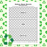 reduce, reuse, recycle hidden word puzzle for earth day.