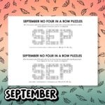 september no four in a row logic puzzles.