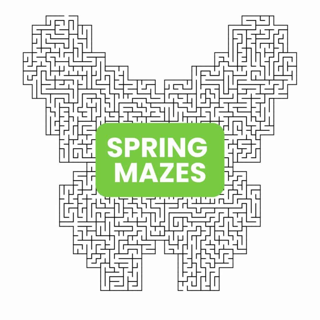 printable spring mazes pdf.
