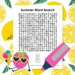 summer word search puzzle free printable pdf.