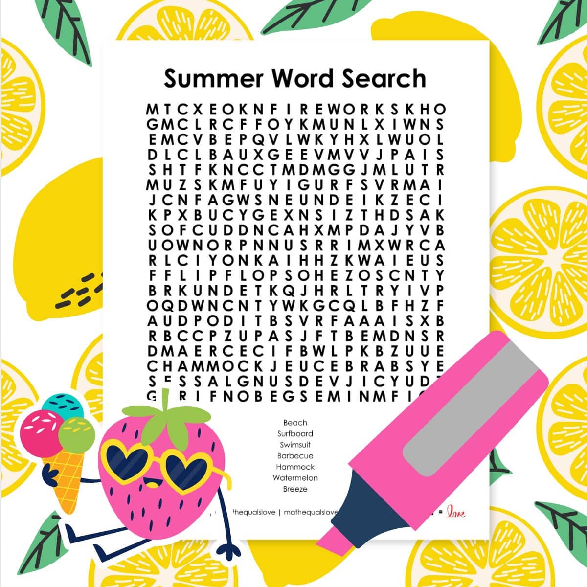 summer word search puzzle free printable pdf.