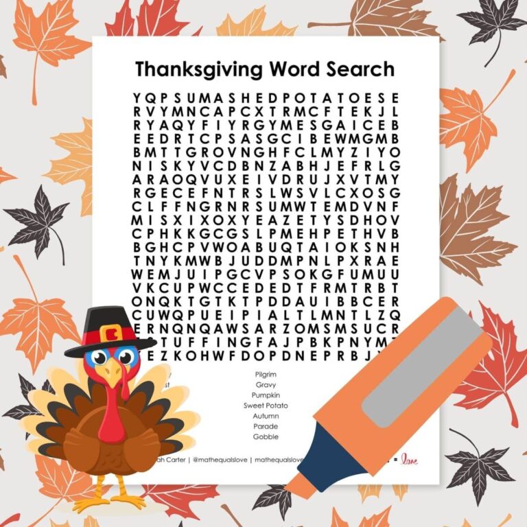 thanksgiving word search puzzle free printable pdf.