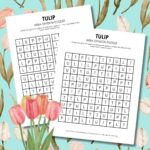 tulip area division logic puzzle for spring.