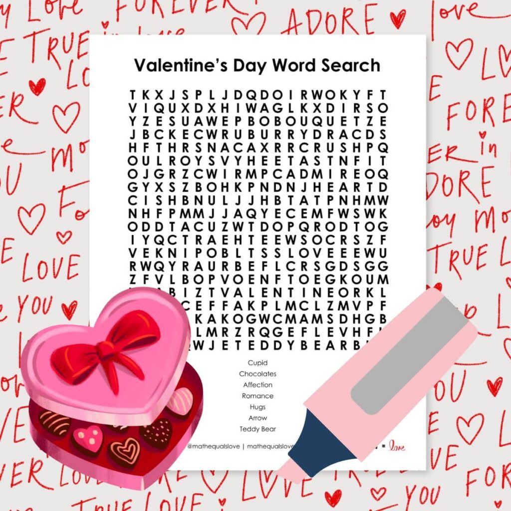 valentine's day word search puzzle free printable pdf.