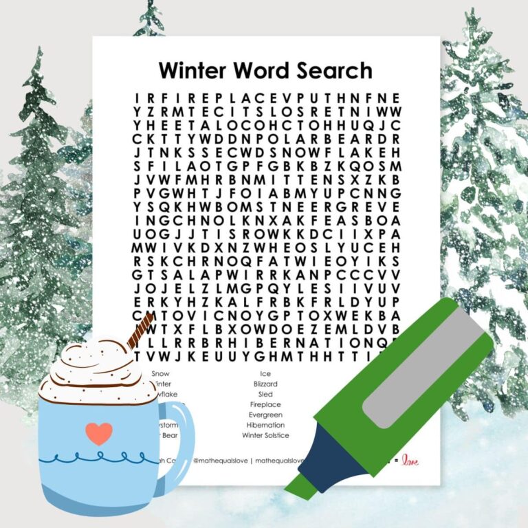 winter word search puzzle free printable pdf.