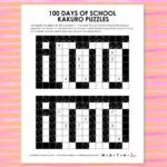 100th day of school kakuro logic puzzle printable pdf.