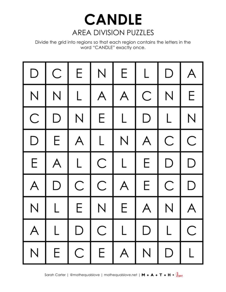 Candle Area Division Logic Puzzles | Math = Love